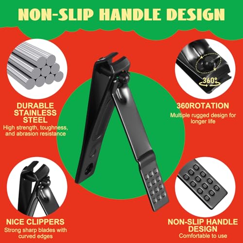 Honoson 3 Set Nail Clippers Manicure Pedicure Tools with Travel Case