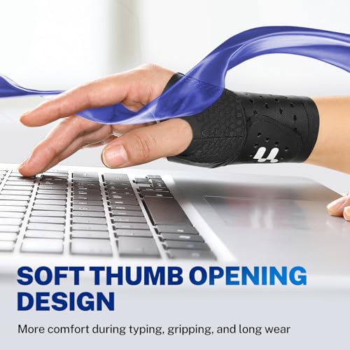Ultra Thin Carpal Tunnel Wrist Brace for All-Day Wear & Support Black S/M