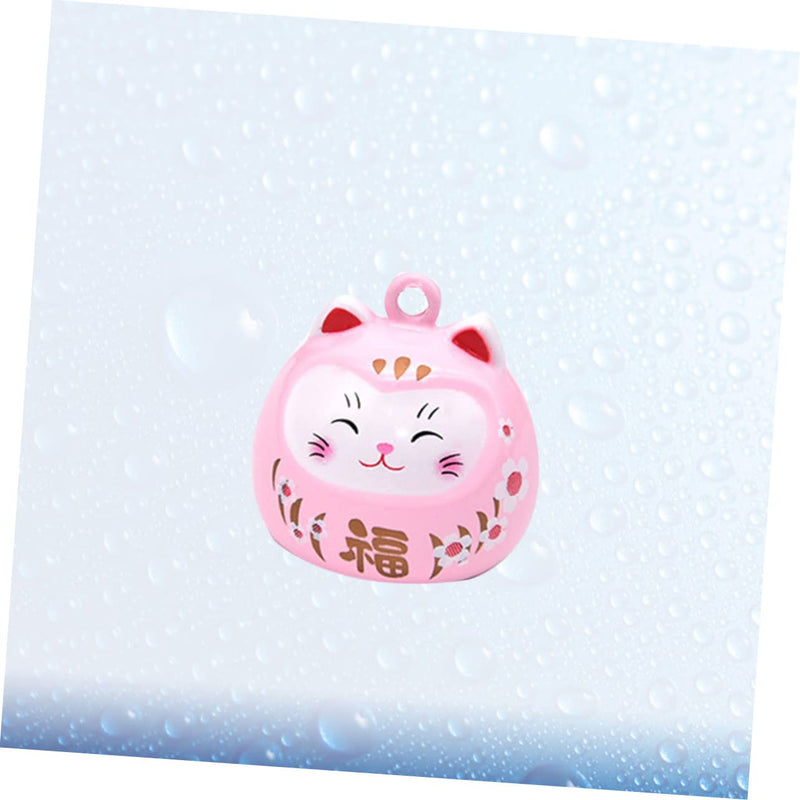 Cartoon Cat Bells Pendant Japanese Water Bells Copper Accessories for Crafts Keychains Phone Charms and Purse Charms Pink 2.482.28*2.28cm - BeesActive Australia