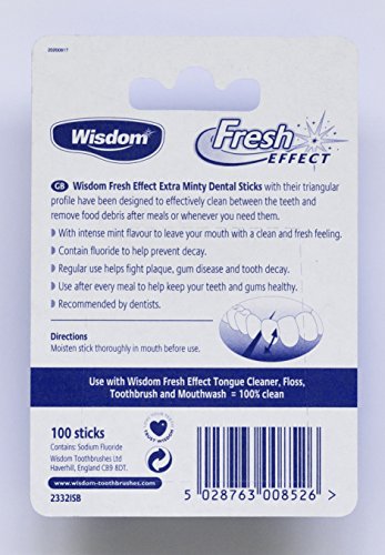 Wisdom Fresh Effect Dental Wood-Count, Pack of 4, 400-Count 100 Count (Pack of 4)
