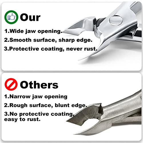 Cuticle Nippers Professional Cuticle Trimmer, Luxurious Wooden Handle Hang Nails Cuticle Cutter Remover Tools Alicate Para Uas for Pedicure Manicure, Stainless Steel