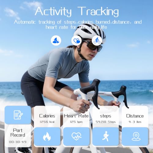 Smart Ring Fitness & Health Tracker with Display Screen for Men Women Rose Gold 10#