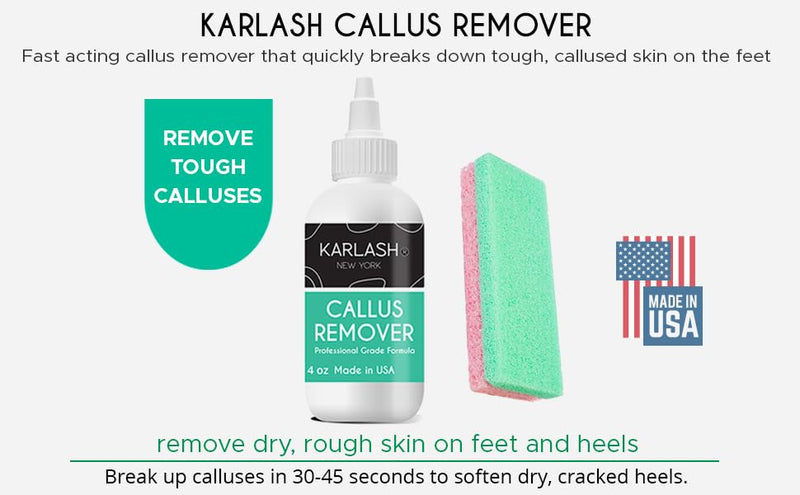 Karlash Callus Remover Gel for Feet and Foot Pumice Stone Scrubber Kit Remove Hard Skins Heels and Tough Callouses from feet Quickly and Effortless 4 oz (4 Ounce) 4 Ounce - BeesActive Australia