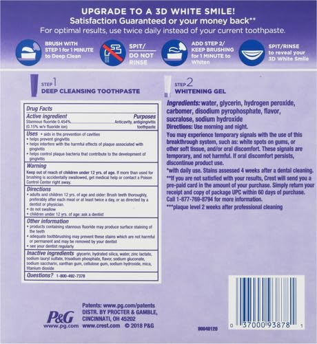 Crest 3D White Brilliance 2 Step Kit, Deep Clean Toothpaste (4oz) + Teeth Whitening Gel (2.3oz) 1 Ounce (Pack of 1) - BeesActive Australia