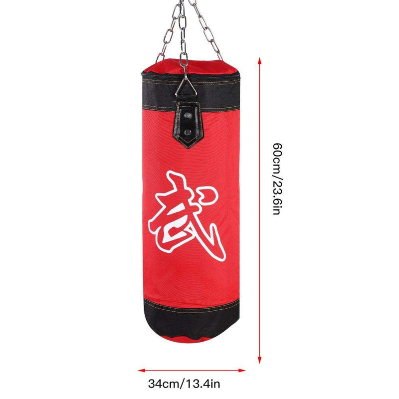Adult Boxing Punching Bag Set, Unfilled Heavy Training Kick Bag for Muay Thai Hook Kick Sandbag Fight Karate RED 60CM