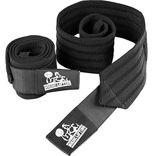 Nordic Lifting Elbow Compression Sleeves (1 Pair, Medium) and Wrist Wraps Super Heavy Duty Multi-Purpose Design (1 Pair/2 Wraps)