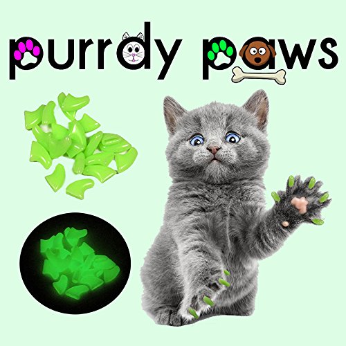40 Pack Soft Nail Caps for Cat Claws Green Glow in The Dark Medium - BeesActive Australia