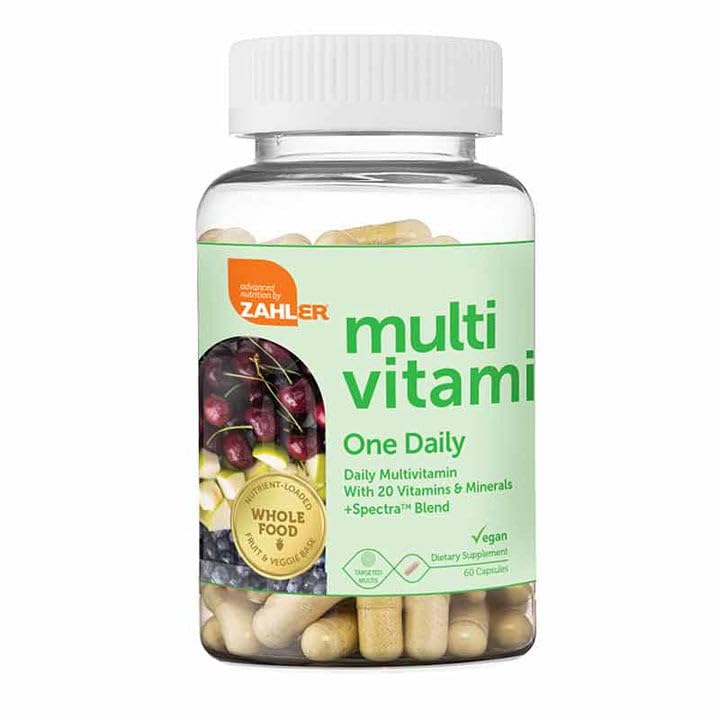 Zahler - One Daily Vegan Multivitamins for Women & Men (60 Count) Kosher Essential Vitamins & Minerals with Whole Food Spectra Blend - Vegetarian and Vegan Vitamins for Adults