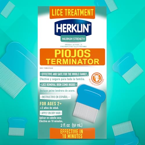 Herklin Lice Treatment Shampoo, Maximum Strength, 2-Pack of 2 Fl Oz 1 Fl Oz (Pack of 2)