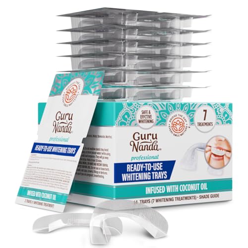 GuruNanda Complete Whitening Kit – 7-Day Whitening Trays + CocoMint Oil Pulling 8 Oz for Enhanced Oral Care, for Deep Clean, Fresh Breath & Brighter Teeth