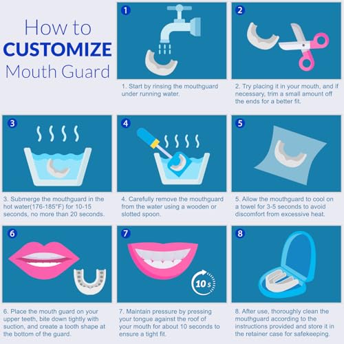 Mouth Guard for Grinding Teeth at Night: Custom Fit Sleeping Mouthguards for Grinding & Clenching - Moldable Nighttime Guards for Men and Women with 12 Cleaning Tablets 4