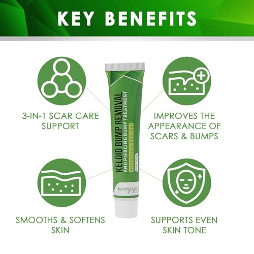 Tobcharm Advanced Keloid Bump Removal: Silicone Keloid Scar Removal Cream for Scars from Piercing, Surgical Marks, Acne, and Burns, Keloid Treatment for Ears, Face, and Body with Healing Formula 30g 1 Fl Oz (Pack of 1)