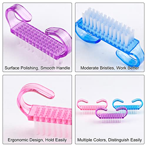 RETON 24 Pcs Handle Grip Nail Brush, Multicolor Fingernail Cleaning Brushes