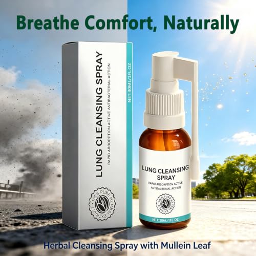 2PCS-Lung Cleansing Spray, Herbal Cleanse Spray, Mullein Leaf Extract Oral Mist for Cool and gentle Lung Cleanse, Respiratory Support, Easy Breathing Support,30ML / 1 FL.OZ M