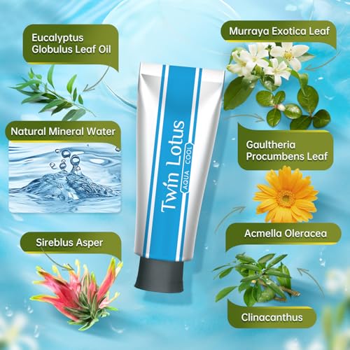 Twin Lotus Herbal Aqua Cool Toothpaste,fluoride free,no Saccharin,no Triclosan,Clean Mint Toothpaste for Bad Breath and Botanique Whitening,for sensitive teeth relief,3.52oz 3 Pks