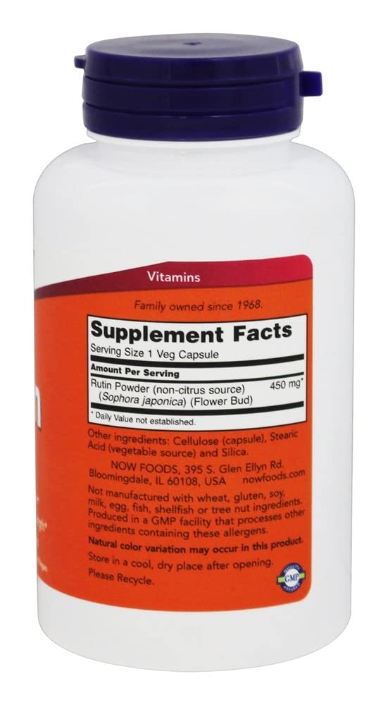 NOW Foods Rutin 450 mg - 100 Veg Capsules