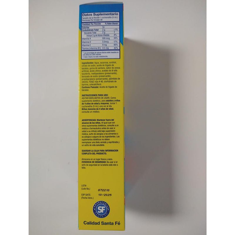 Ballena Azul Aceite de Hígado de Bacalao para Adultos y Niños, COD Liver Oil for Adults and Children, Good Source of Vitamins A,D,E, B1, Dietary Supplement, Omega 3