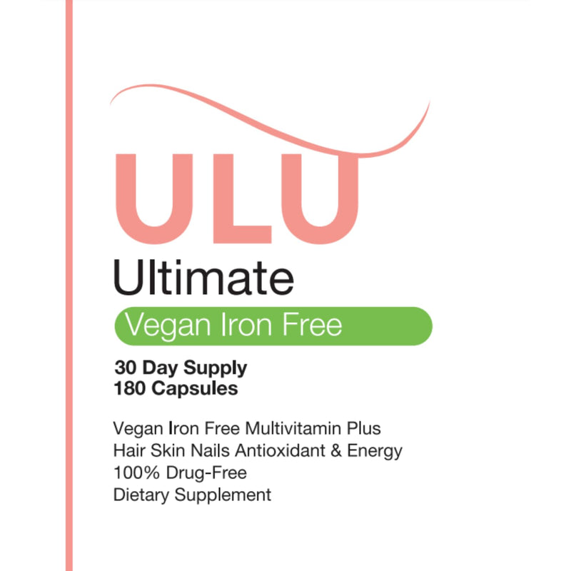 Ultimate Multivitamin: Vegan, Iron Free, Promotes Stronger Hair, Skin, & Nails and Improves Antioxidant & Energy with Better Sleep & Less Stress - 180 Capsules (30-Day Supply)