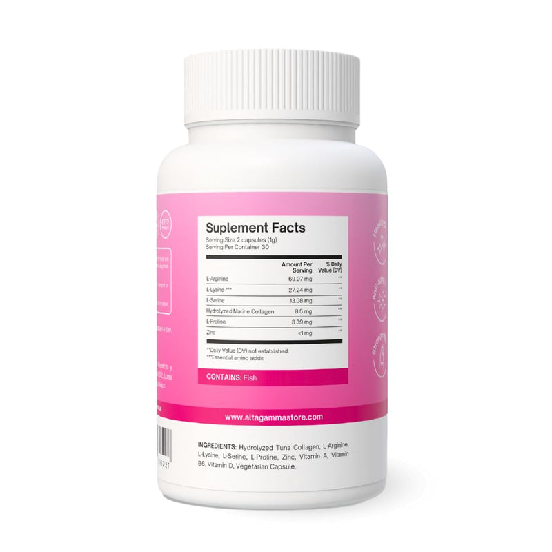 Skin Support Supplement - Hair Growth Vitamins for Women & Men - Nail Strengthener and Growth - Healthy Hair Skin and Nails Vitamins with Collagen - Non-GMO, 60 Capsules | 30 Day Supply
