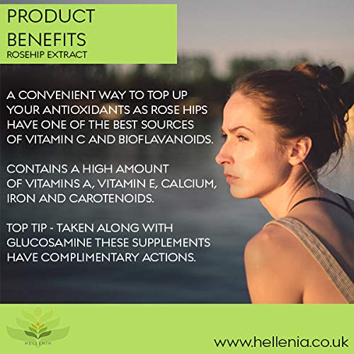 Rosehip High Strength 5000mg 180 Capsules | Premium Rosehip Extract High Strength Supplement for Joint Support | Extracted from Rosa Canina - Made in UK by Hellenia