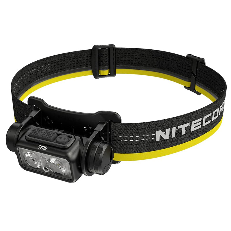Nitecore NU43 Rechargeable Headlamp, 1400 lumens USB-C Bright Lightweight for Camping, Running, or Working, with Spotlight, Floodlight, Red Light, Including NitecoreS Sticker - BeesActive Australia
