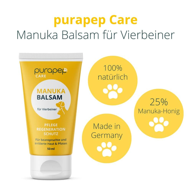 purapep Care - Manuka balm for dogs and cats - care, regeneration and protection for stressed and irritated skin and paws of your four-legged friends - 50ml - BeesActive Australia