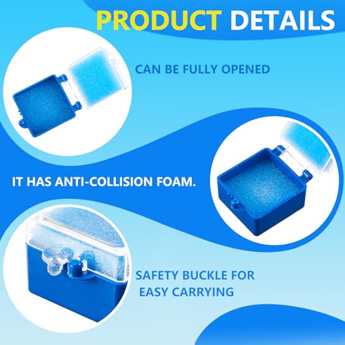 Cinnvoice 100 Count Dental Crown and Bridge Pillow Case with Secure Clasp Transparent Membrane Film Showcase Tooth Box 2" x 2"(Blue,Foam) Blue Foam