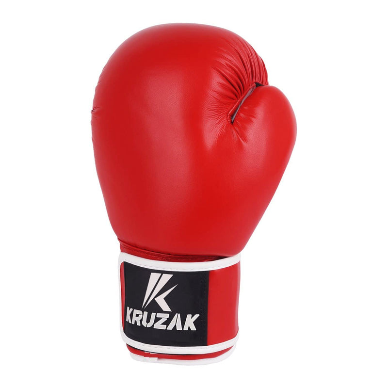 Kruzak Plain Boxing Gloves for Sparring, Kickboxing, Muay Thai, Martial Arts & MMA Fighting - Men & Women Punch Bag Mitts Training and Focus Pads Punching Red 16 oz