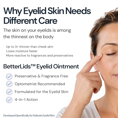 BlinkBetter BetterLids Eyelid Ointment for Dry, Itchy & Sensitive Eyelids – Deep-Moisturising Oat Complex with Shea Butter & Panthenol to Hydrate, Nourish & Soothe Delicate Eyelid Skin – 0.34 oz Original