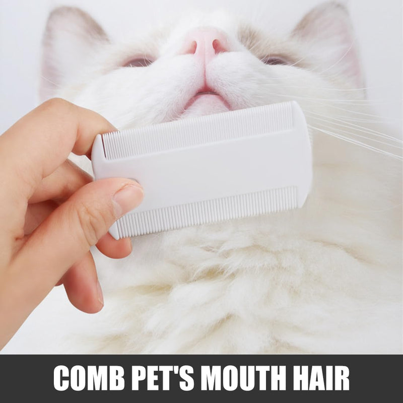 Fine Teeth Lice Comb Set of 6 Flea Combs for Dogs and Cats, Effective Removal, Durable Double Sided Lice Comb, Lice Comb, Plastic for Kids, Adults, Pets, White/Black - BeesActive Australia