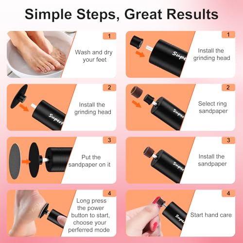 Cordless Electric Foot Callus Remover, 2 in 1 Electric Foot Nail File