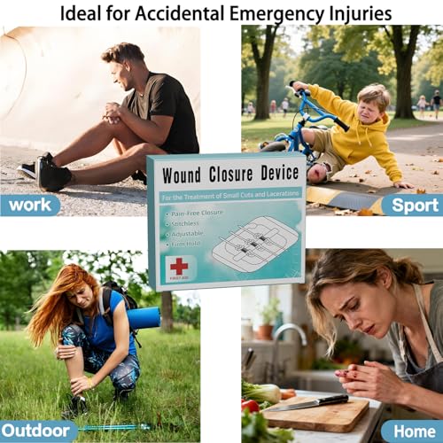 29 Pack Wound Closure Strips, FSA Eligible HSA Items,4 Types Zip Emergency Stitch Butterfly Bandaids Without Suture, Stitchless & Painless Laceration Closure Kit Wound Closures Device