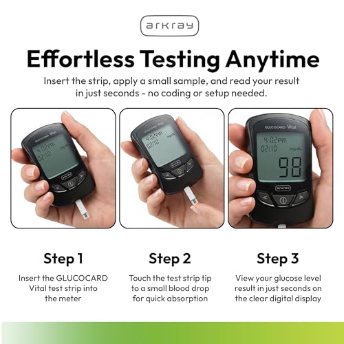 ARKRAY GLUCOCARD Vital Blood Glucose Test Strips – No Coding Required, Fast 7-Second Results, 0.5 Microliter Sample Size – Compatible with GLUCOCARD Vital Glucose Meter, 100 Count (2 Packs of 50) 100 Count (2 packs of 50)