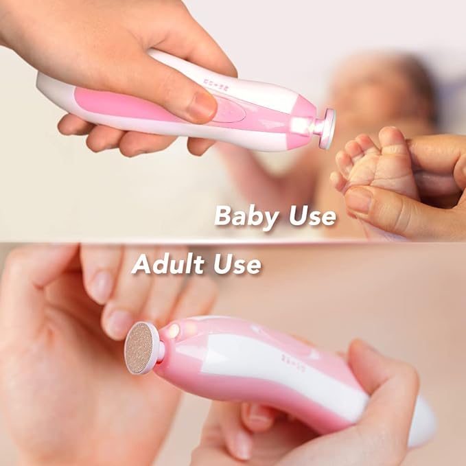 Second Generation Nail Sharpener, Electric Nail Care, Baby Electric Nail Care, Electric Nail File, Nail Care Set, Baby Nail Clippers, 6 Attachments, Coarse Sharpening, Exfoliating Care, LED Light, Low - BeesActive Australia