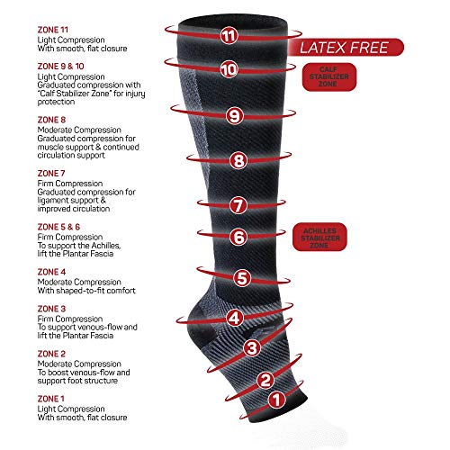 OS1st FS6+ Performance Foot/Calf Sleeves for Plantar Fasciitis pain relief, heel pain, shin splints and arch support (White, Small) White