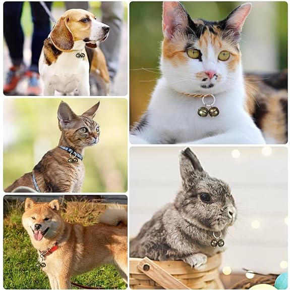 BOBOZHONG Cat Bell, Set of 4 Pet Bells Pet Tracker Bell Dog Bell Loud Dog Bells Cat Bells Collar Bell for Dog Cat Harness - BeesActive Australia