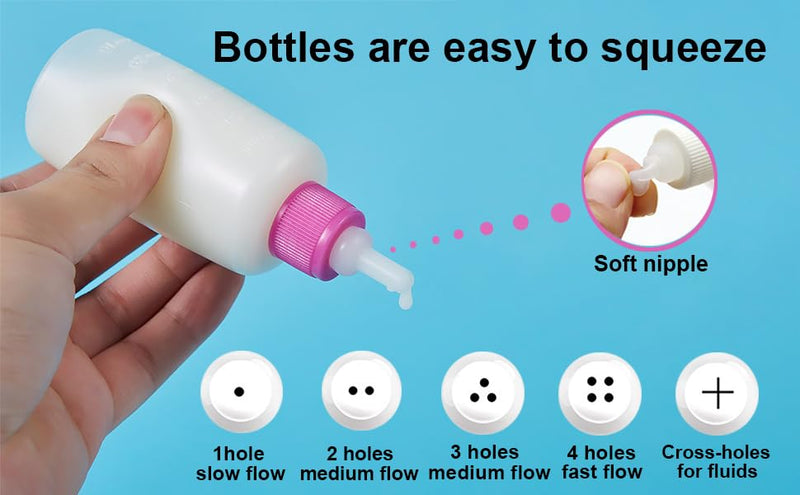 Bottle Kit 60ml Pet Feeding Bottle, pet Feeding Tool, Newborn Animal Feeder Practical, Replacement Pet Bottle with 10pcs Nipples - BeesActive Australia
