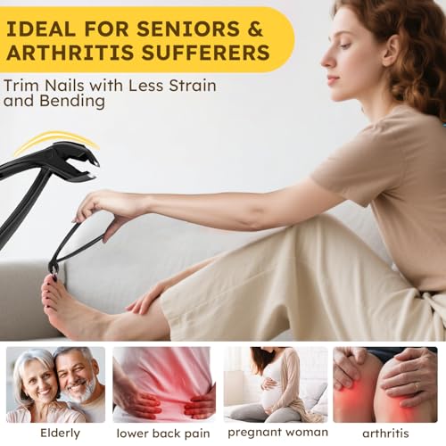 Nail Clippers for Seniors, Long Handled Toenail Clippers for Thick Toenails