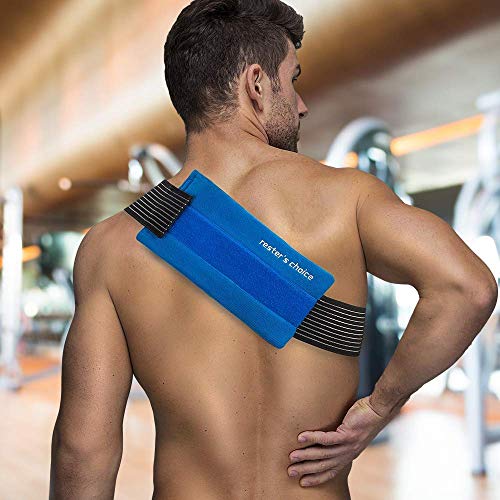 2 Soft Gel Ice Packs for Injuries Reusable with Extra Comfy Adjustable Cold Pack Wrap, Flexible Hot and Cold Compress 5x9 Inch (Pack of 2)