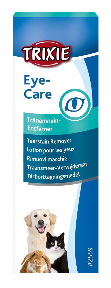TRIXIE Eye-Care tear stone remover | Double pack | 2 x 50ml | For dogs, cats and other small animals | Can help gently remove traces of watery animal eyes - BeesActive Australia