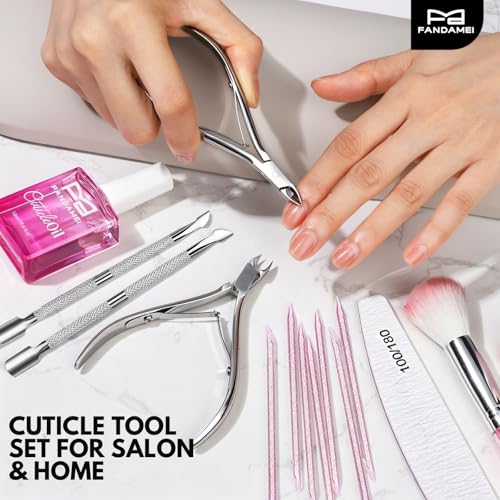 FANDAMEI Cuticle Kit, Cuticle Trimmer, 54Pcs Manicure Kit For Women