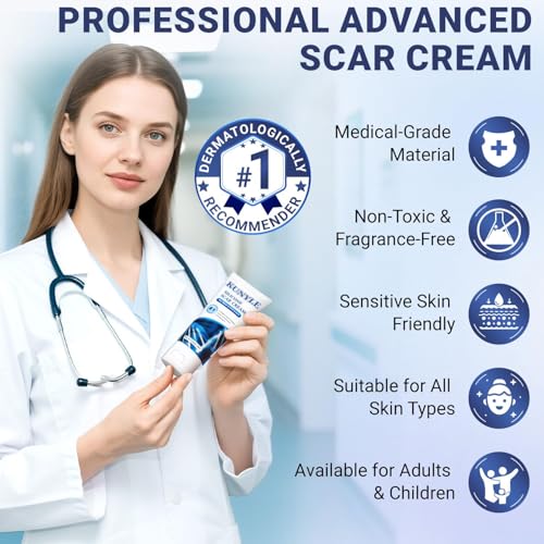 Scar Cream, Silicone Scar Gel, Advanced Scar Removal Cream for Surgical Scars, Stretch Marks Removal, Keloid Bump Removal, Old and New Scars 2.04 Oz (58g) Scar Cream 2.04 Ounce