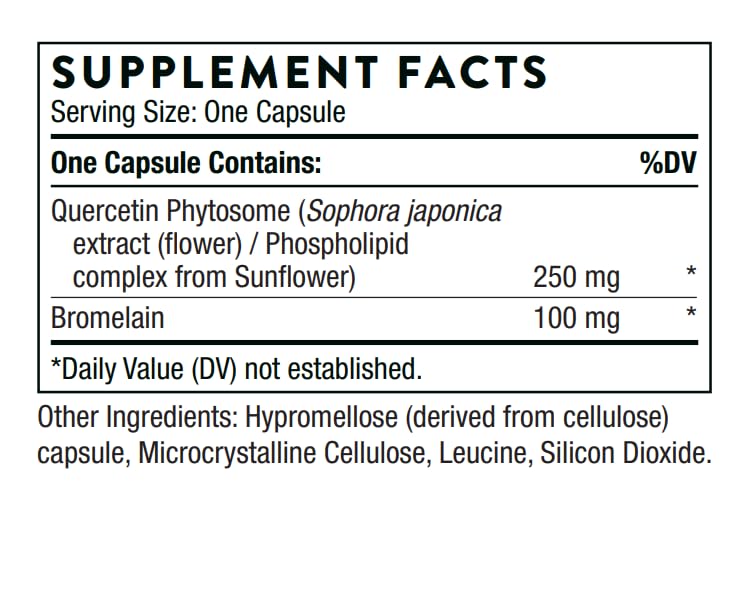 THORNE - Quercetin Complex (Formerly Quercenase) - Nutritional Support for Seasonal Allergies* - 60 Capsules - 60 Servings