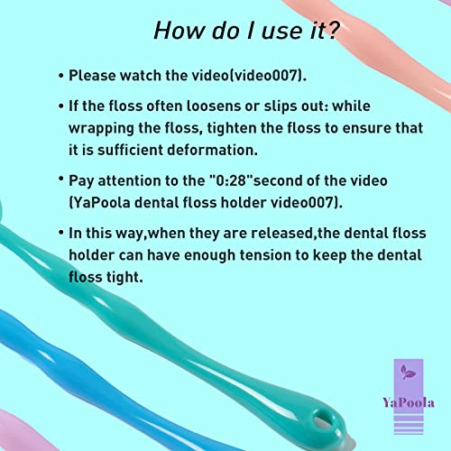 Design Colorful Floss Holder Reusable Dental Floss Handle Adults and Kids NO-Waste Floss Picksfloas Holder Flosser (PinkBlueGreenYellowPurpleLightpink) Pinkbluegreenyellowpurplelightpink