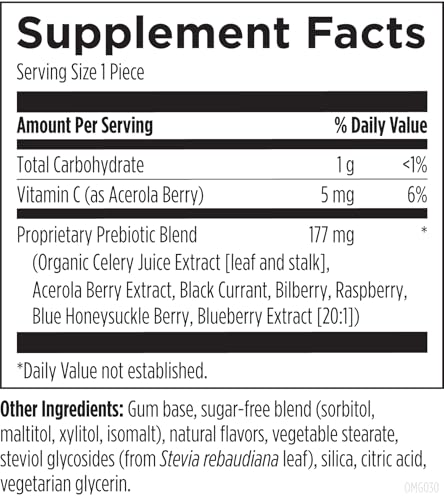 Designs for Health NOx Oral Microbiome Gum, Bright Berry, 30 Pieces