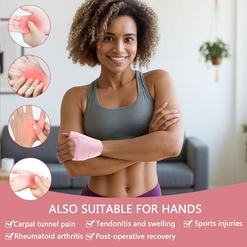 Foot Ice Packs Big Toe for Bunion Relief Gout Pain Relief, Reusable Hot & Cold Therapies Toe Ice Pack for Swelling, Sprained, Sport Injuries, Fasciitis, Post-Surgery Recovery (Pink) Pink