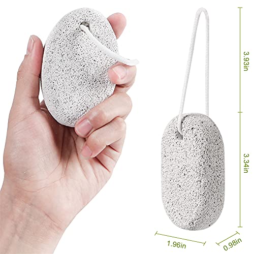 2PCS Natural Pumice Stone, Asqraqo Lava Pedicure Tools Hard Skin Callus Remover for Feet and Hands - Foot File Exfoliation to Remove Dead Skin, and Callusess 2 Count (Pack of 1)