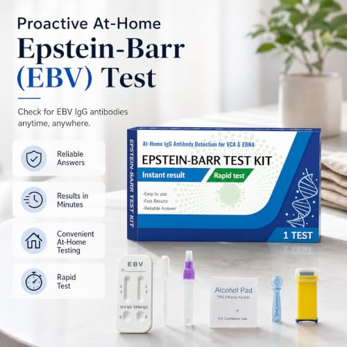 EBV Test at-Home Testing, Easy to Use and Read, Highly Accurate, Quick Results Within 15 Minutes, Against EBV’s VCA and EBNA