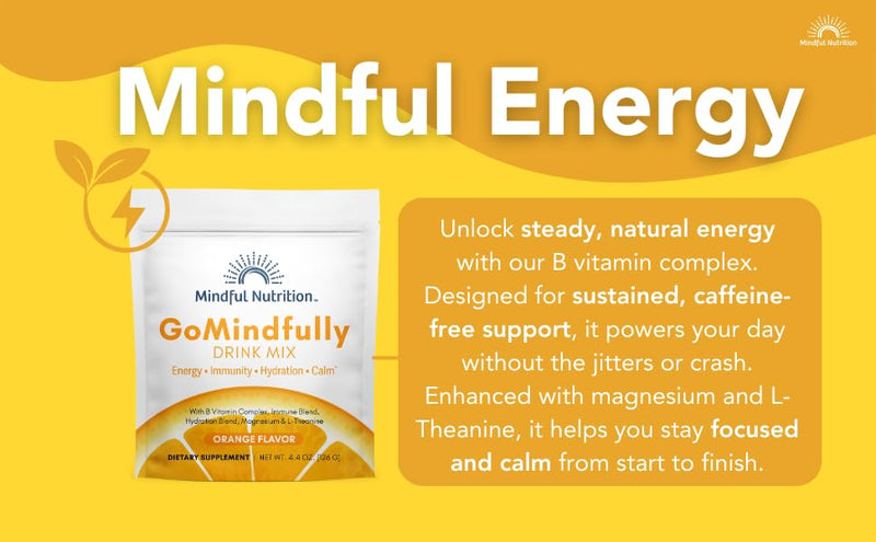 GoMindfully Orange Super Calm Magnesium Powder Drink Mix for Hydration, Recovery, Immunity and Energy with Trace Minerals, Essential Vitamins, L-Theanine and B Vitamin Complex 4.4 Ounce (Pack of 1)