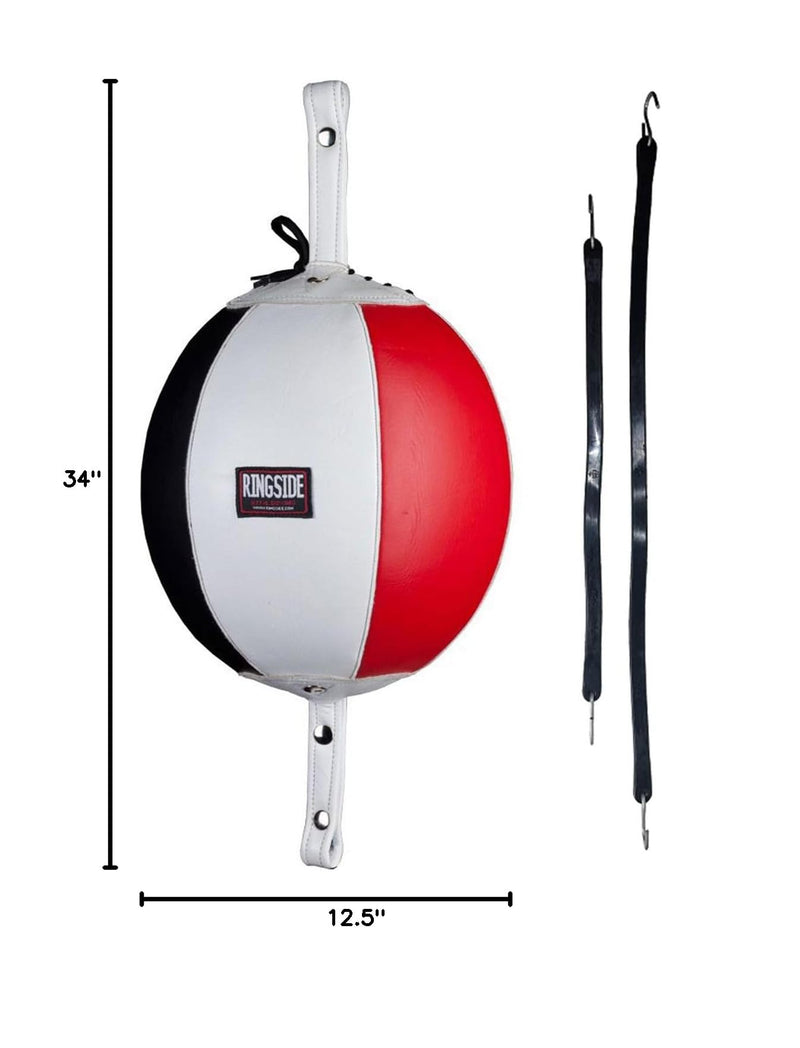 Ringside Leather Boxing Double End Bag Red/White/Black 5 inchs - BeesActive Australia